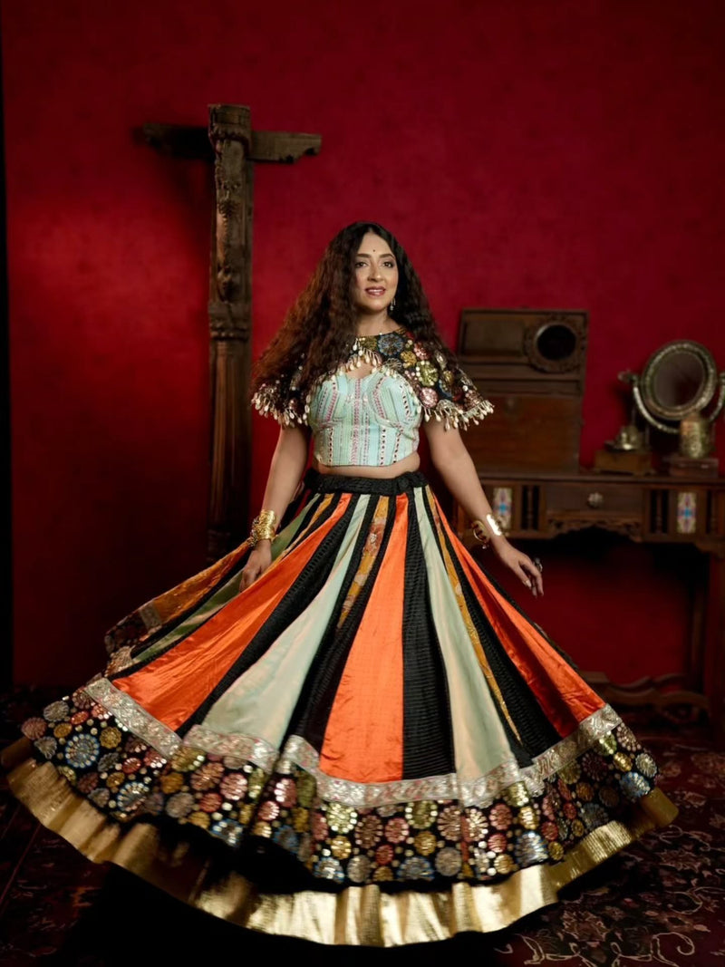 Printed Silk Festive Plazzo Suit
