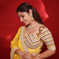 Champagne Gold Tissue Silk Lehenga