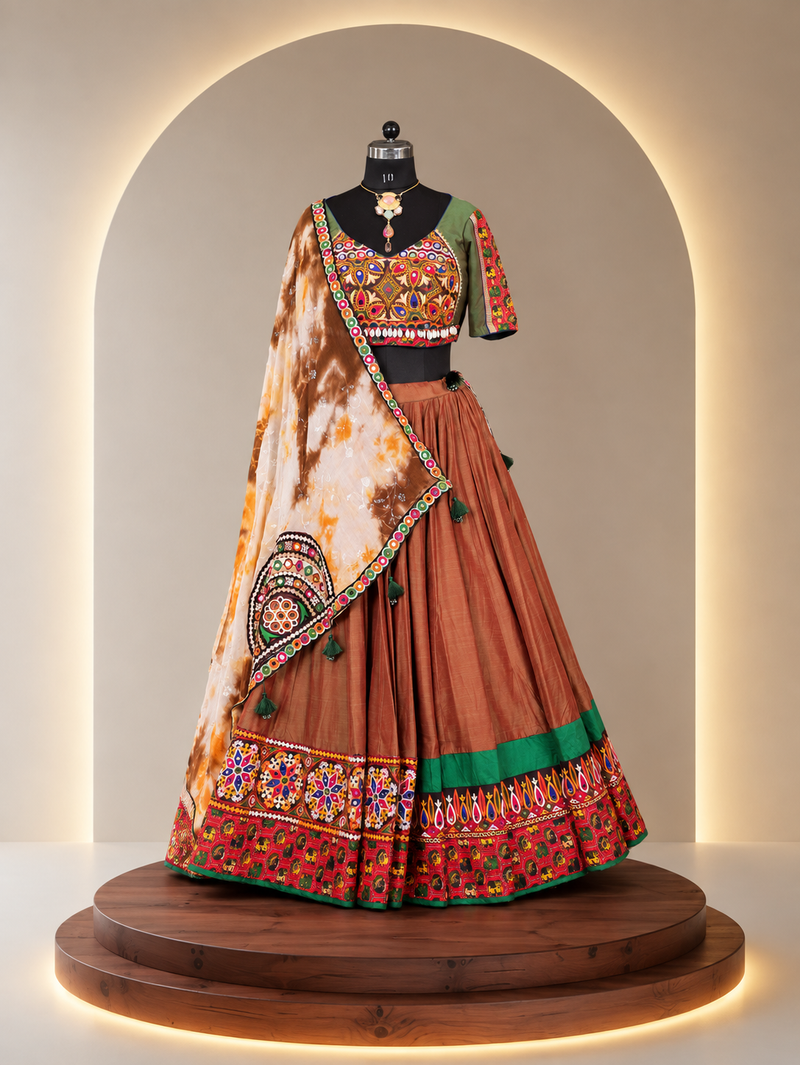 Gumar – Slub Silk Heritage Flare Lehenga