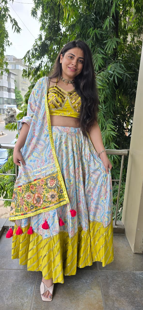 Gulabo Pure Braso Cotton Lehenga Set