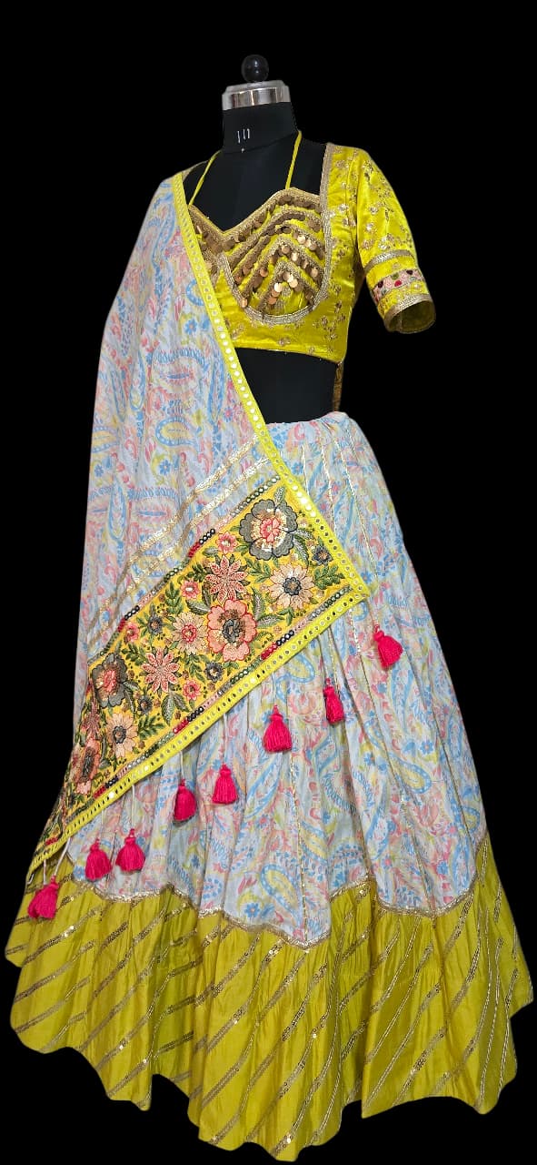 Gulabo Pure Braso Cotton Lehenga Set