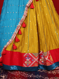 Durga – Mirror Work Bombay Silk Lehenga Set