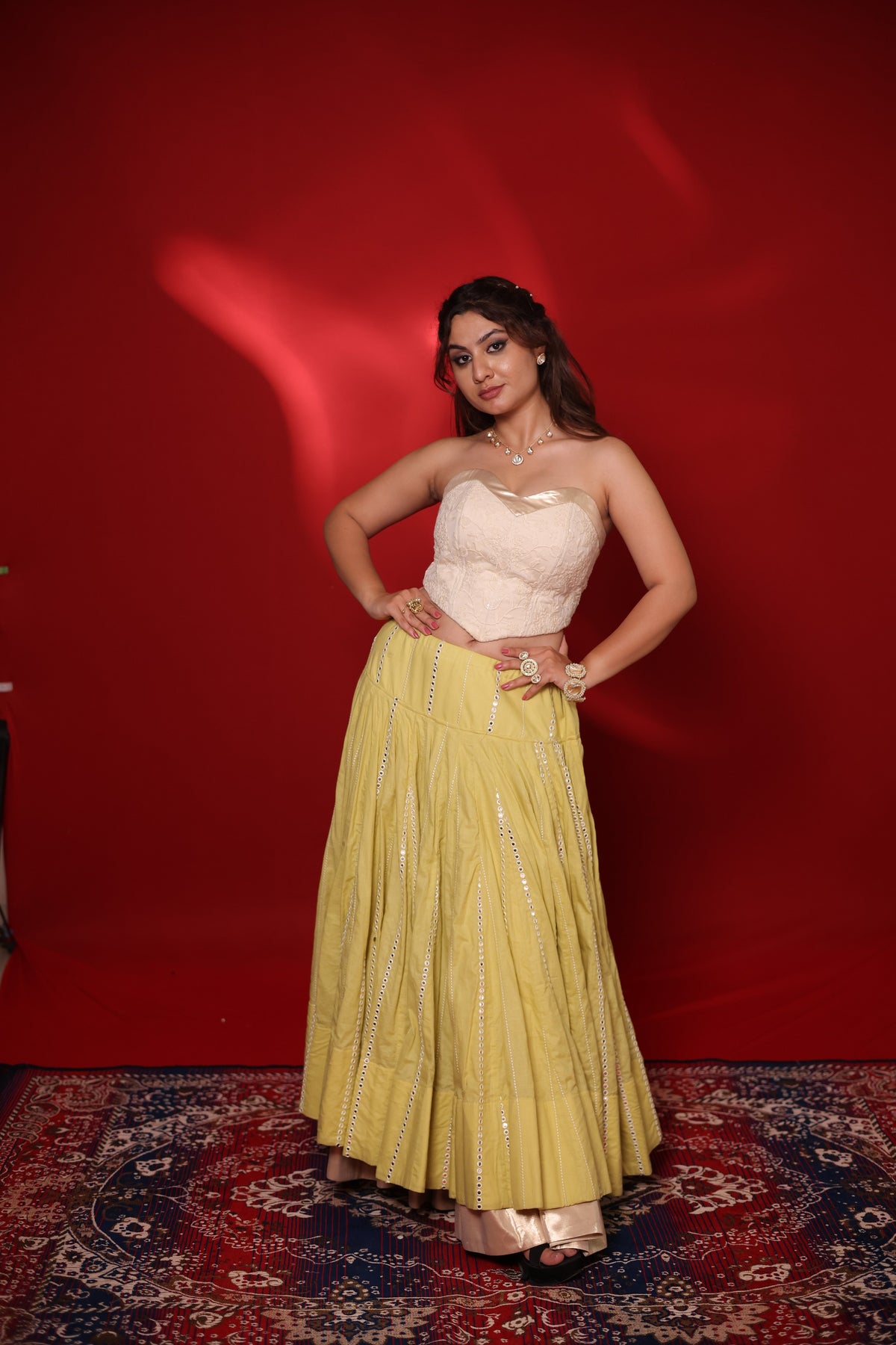 Devi Drapé Lehenga Set