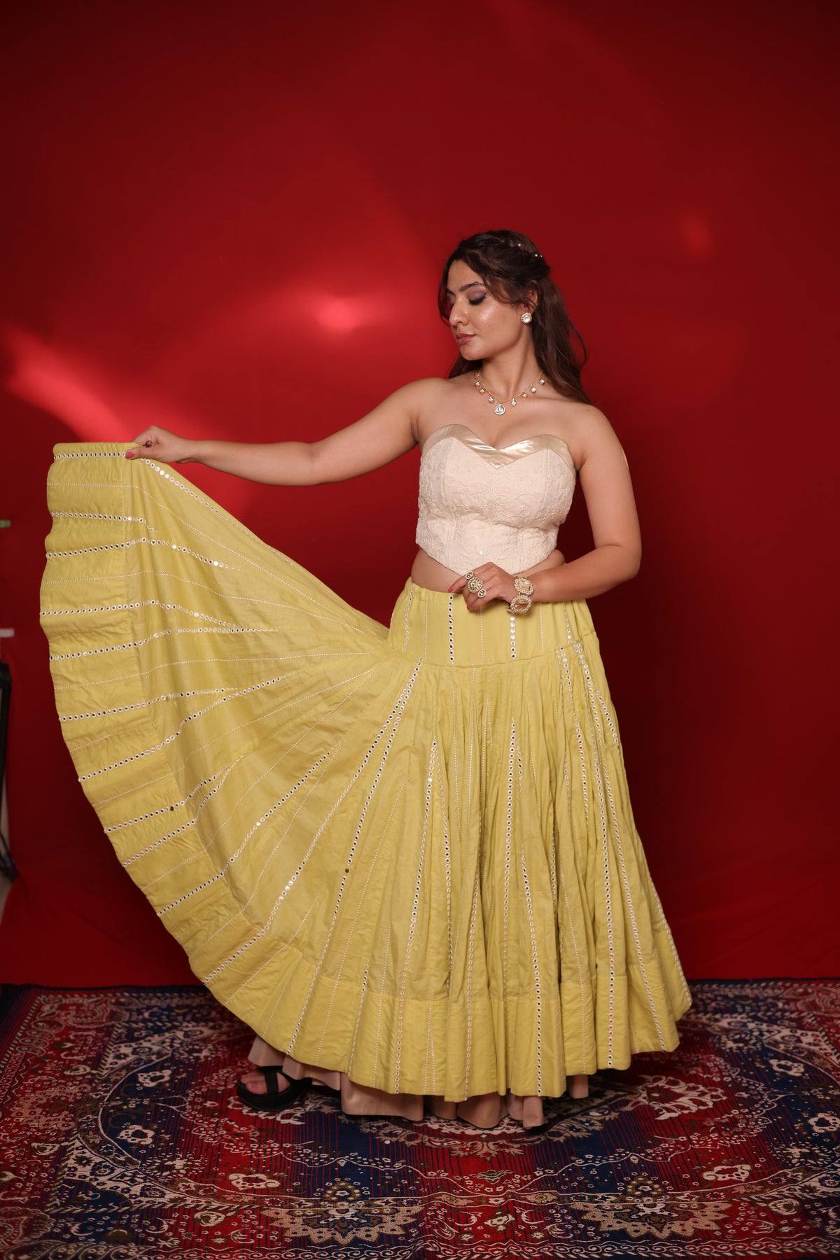 Devi Drapé Lehenga Set