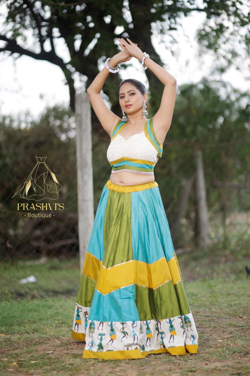 Yamuna Slub Silk Lehenga Set
