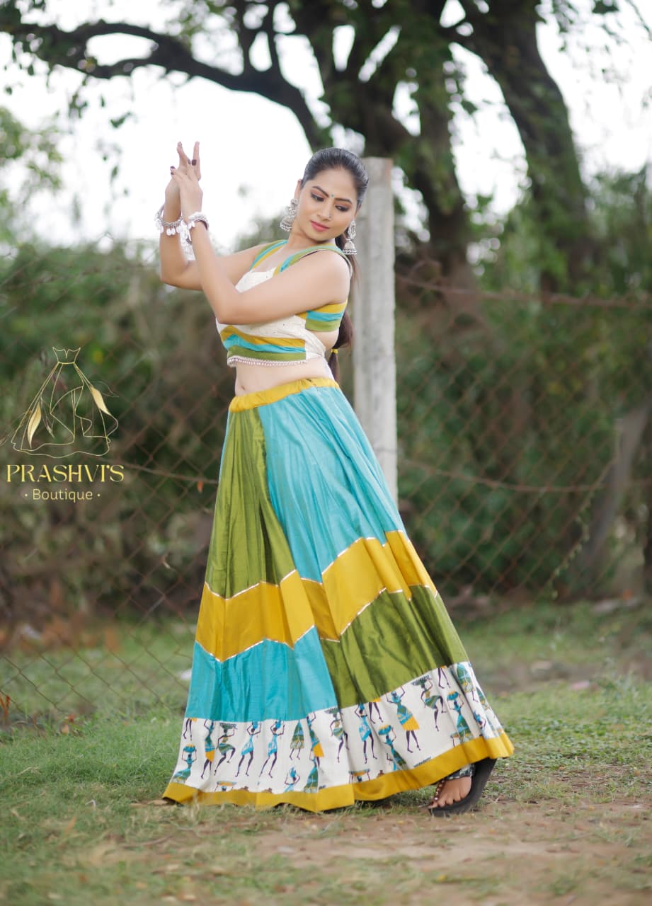 Yamuna Slub Silk Lehenga Set