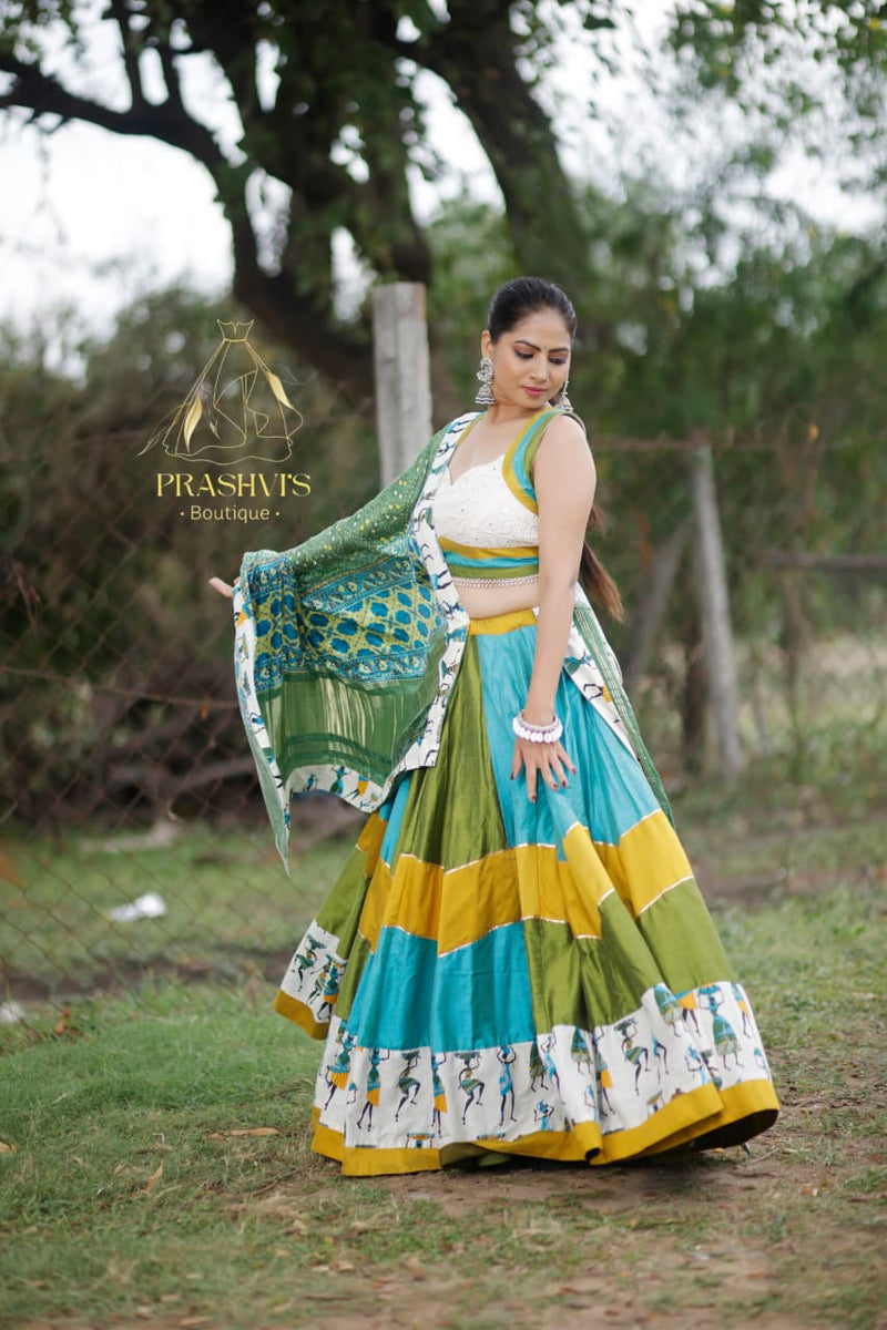 Yamuna Slub Silk Lehenga Set