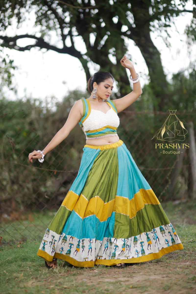 Yamuna Slub Silk Lehenga Set