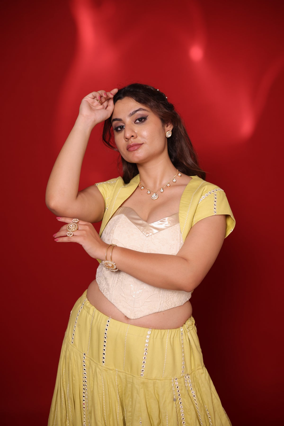 Devi Drapé Lehenga Set