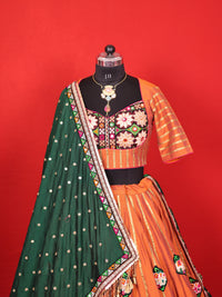 Gamthi Green – Gamthi Patchwork Mirror Lehenga