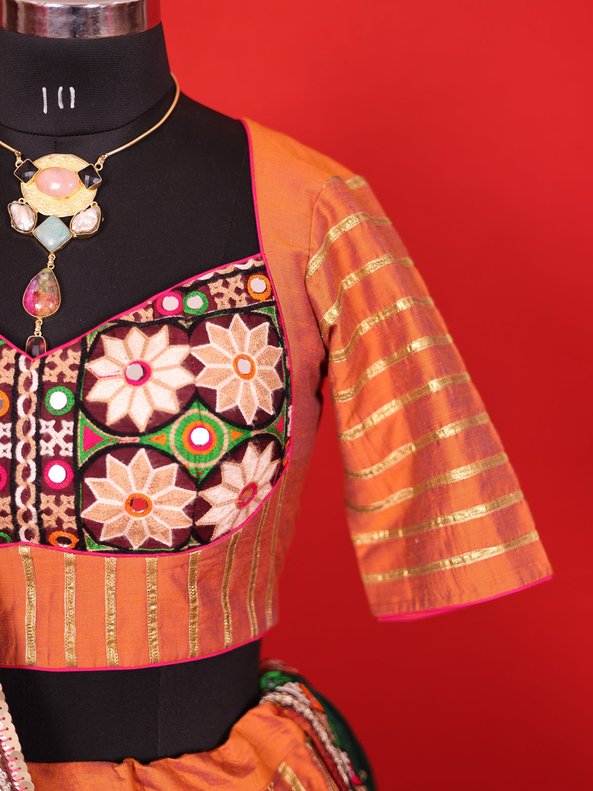Gamthi Green – Gamthi Patchwork Mirror Lehenga