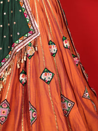 Gamthi Green – Gamthi Patchwork Mirror Lehenga