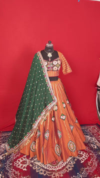 Gamthi Green – Gamthi Patchwork Mirror Lehenga