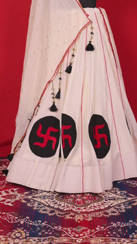Swastik – Crush Chinon Flared Lehenga Set
