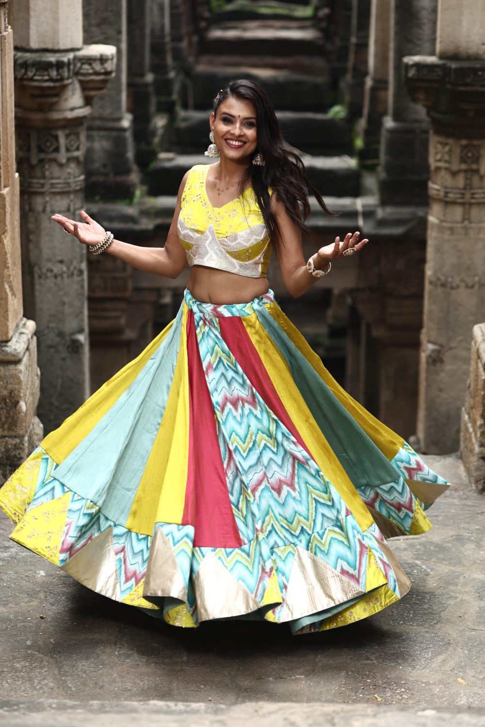 Rang Raas Slub Silk Lehenga Set