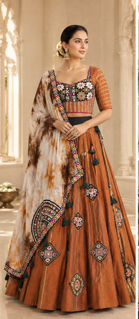 Rangrez Gamthi Slub Silk Lehenga Set