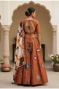 Rangrez Gamthi Slub Silk Lehenga Set