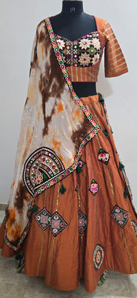 Rangrez Gamthi Slub Silk Lehenga Set