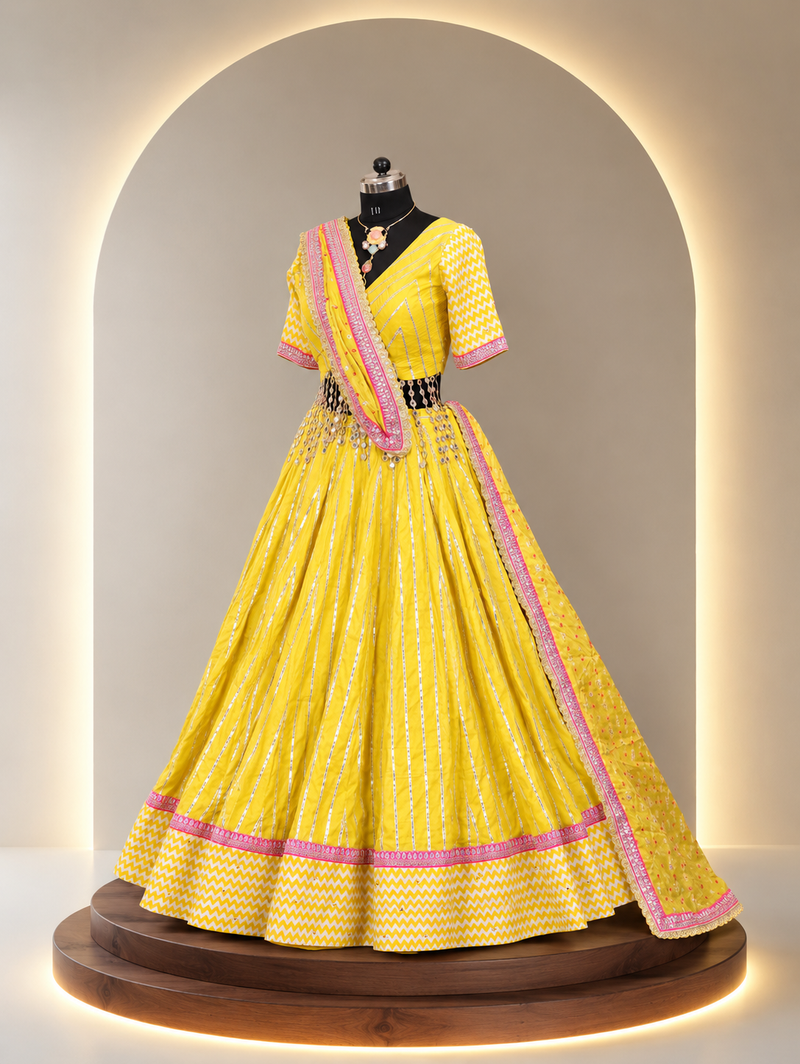 Sargam – Gota Patti & Mirror Work Cotton Lehenga
