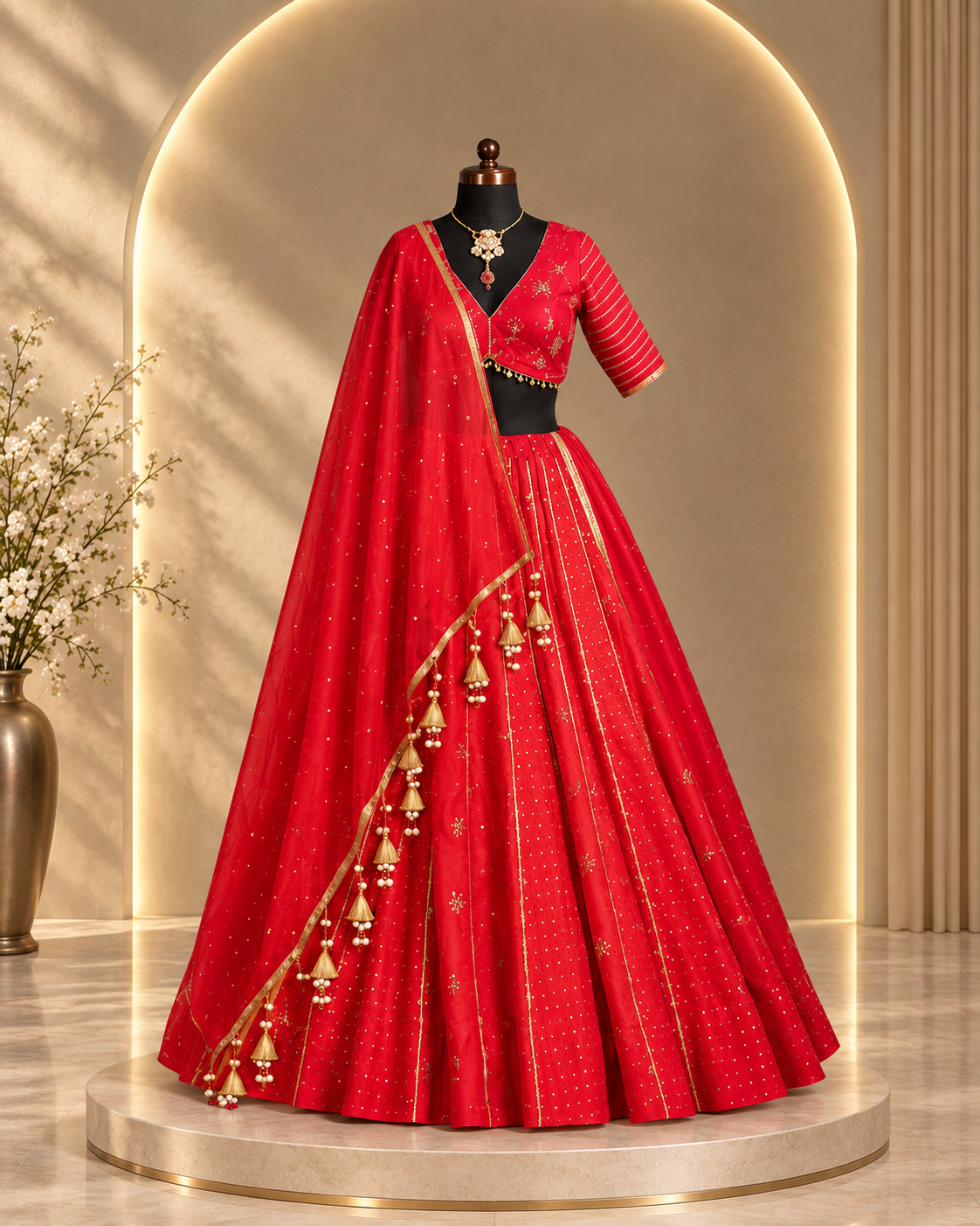Tripur Sundri – Mukesh Work  Cotton Lehenga