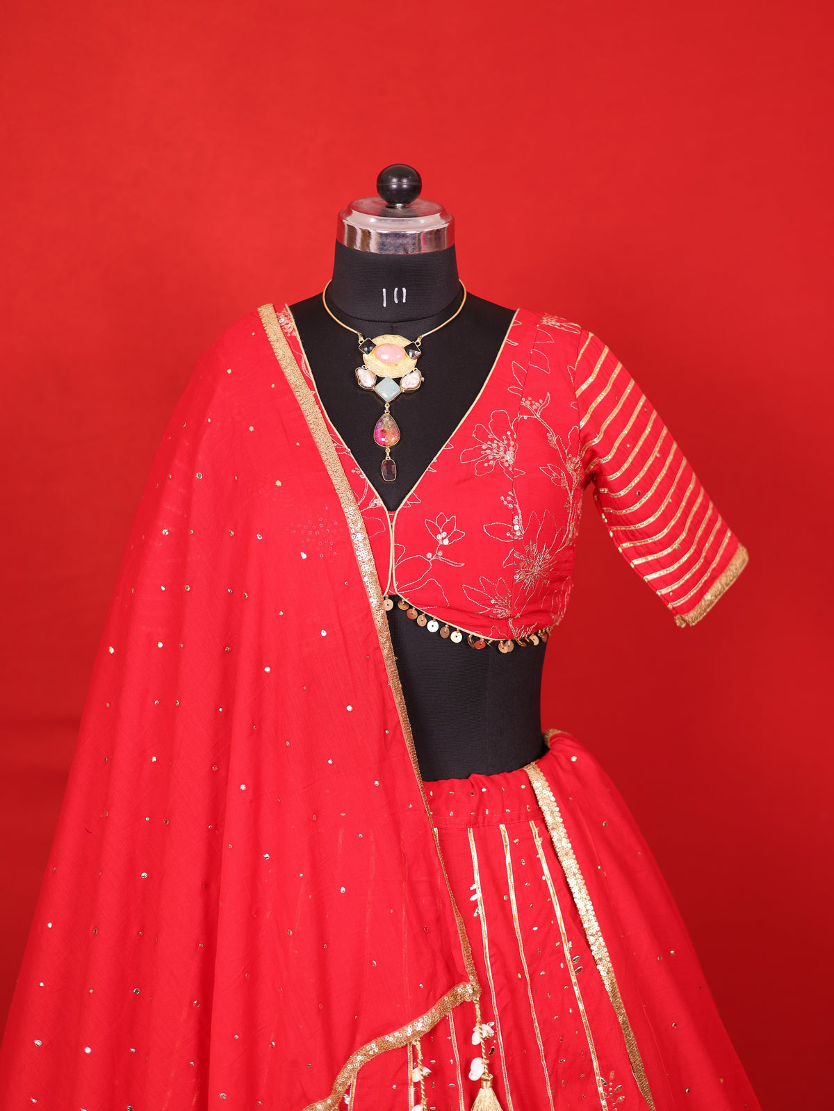 Tripur Sundri – Mukesh Work  Cotton Lehenga